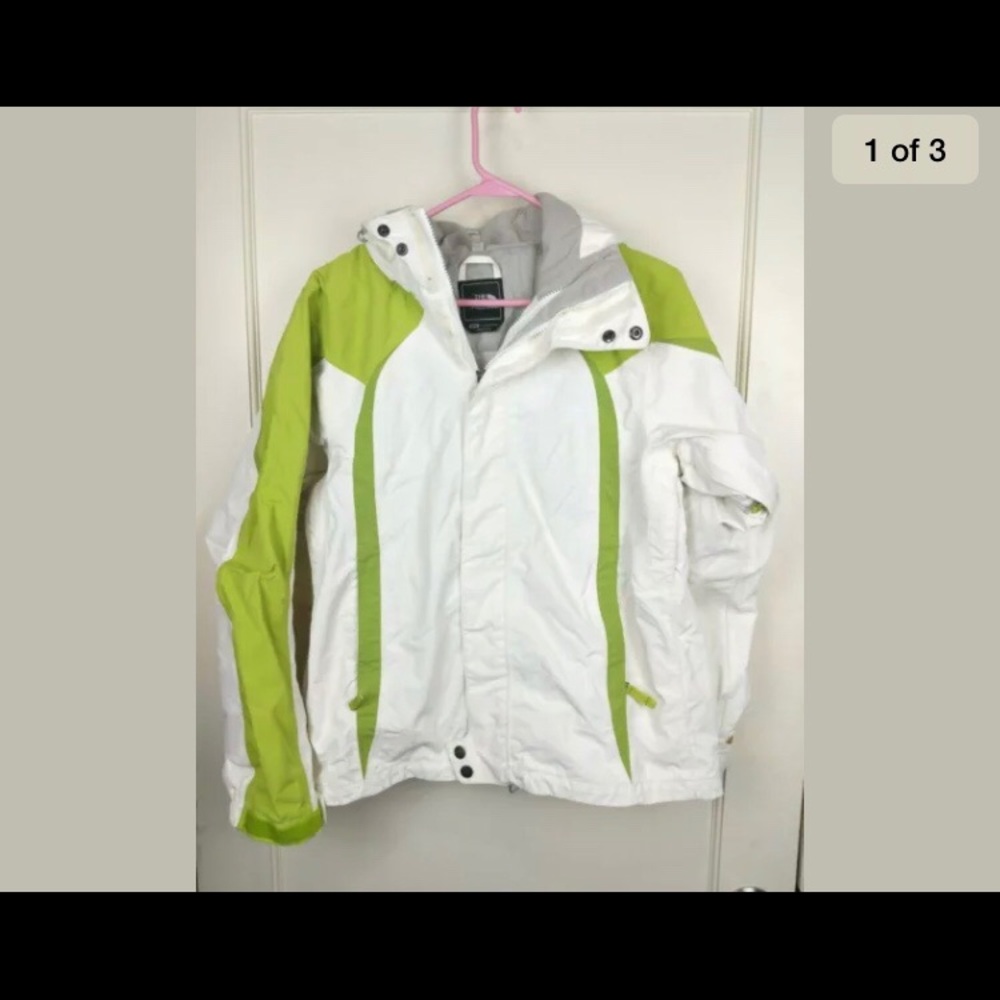 Women’s North Face Ski Jacket white green